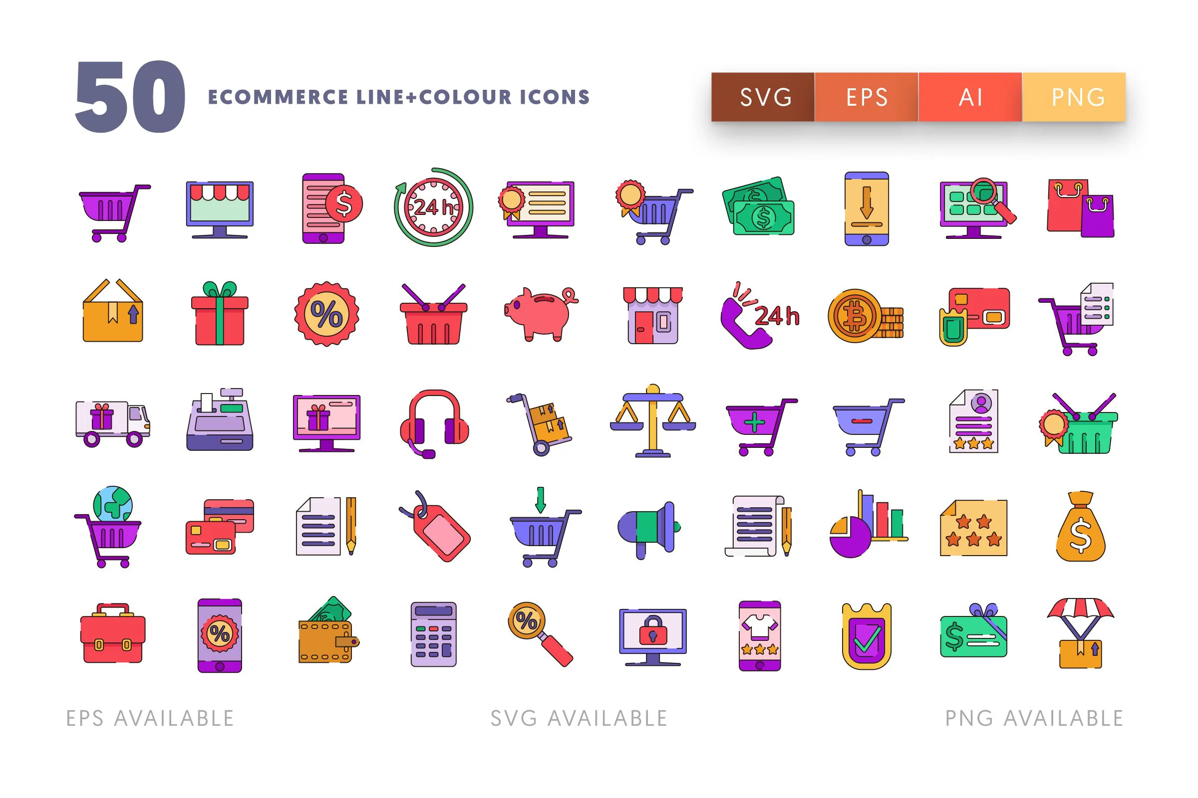 Ecommerce Line+Colour icons png/svg/eps