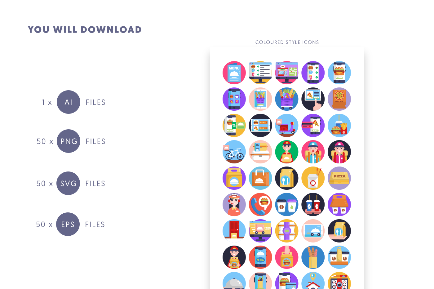 Compatible Food Delivery Icons pack
