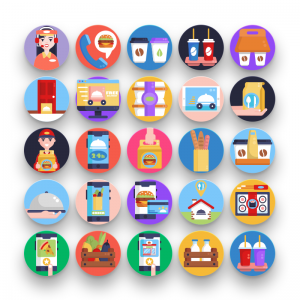 Food Delivery Icons Cover