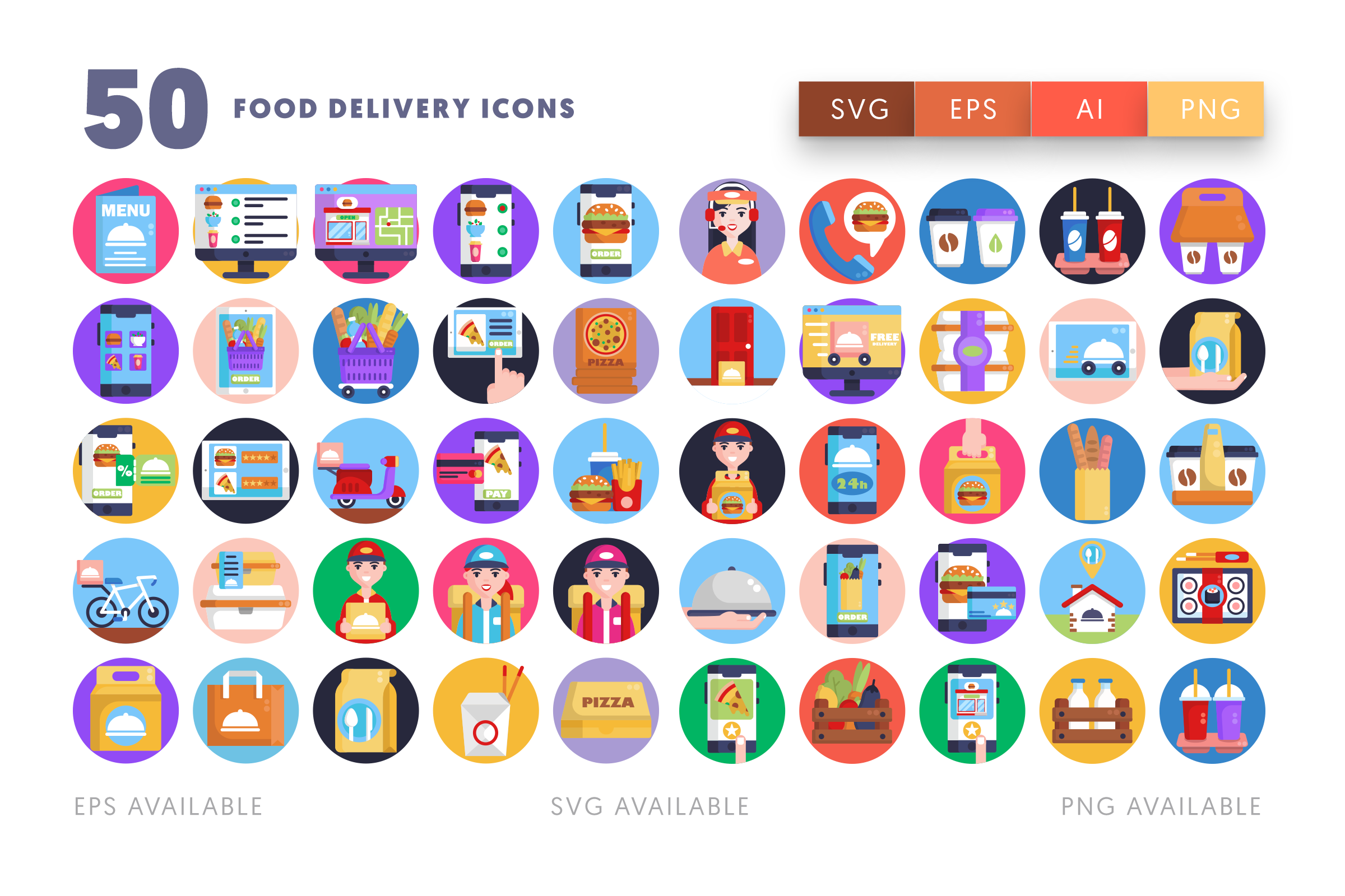 Food Delivery icons png/svg/eps