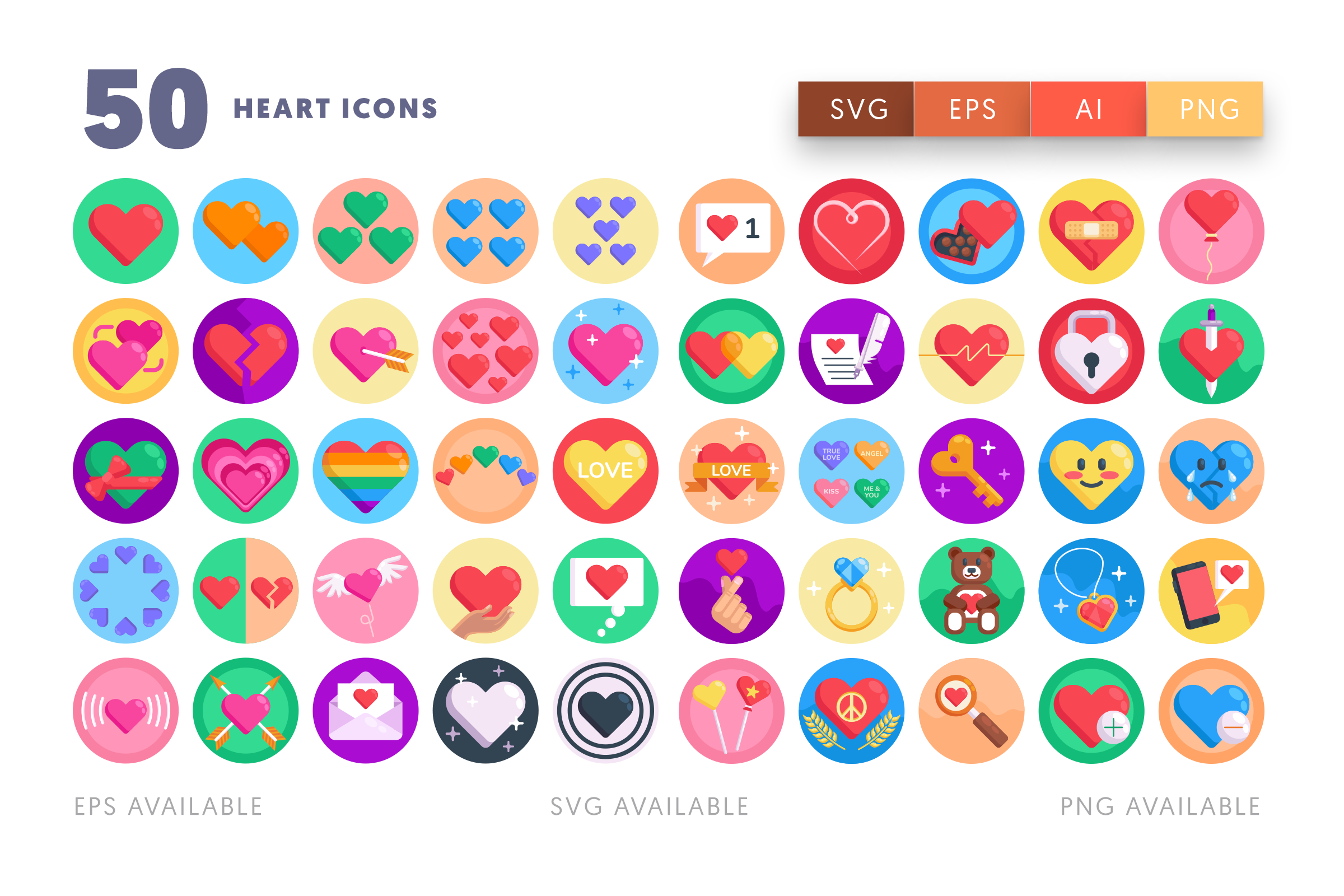 Heart icons png/svg/eps