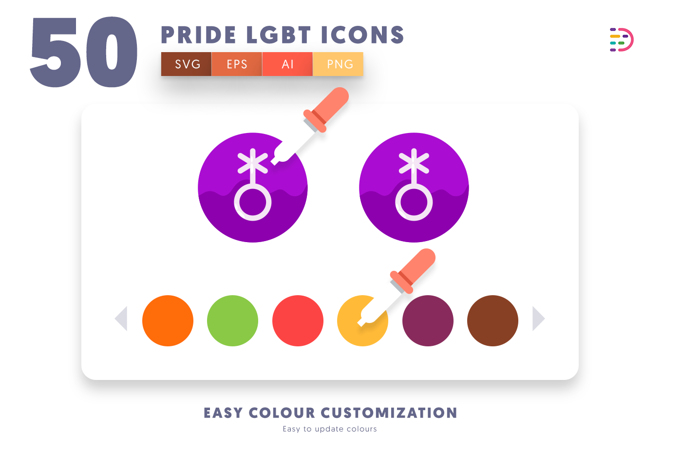Customizable and vector Pride LGBT Icons