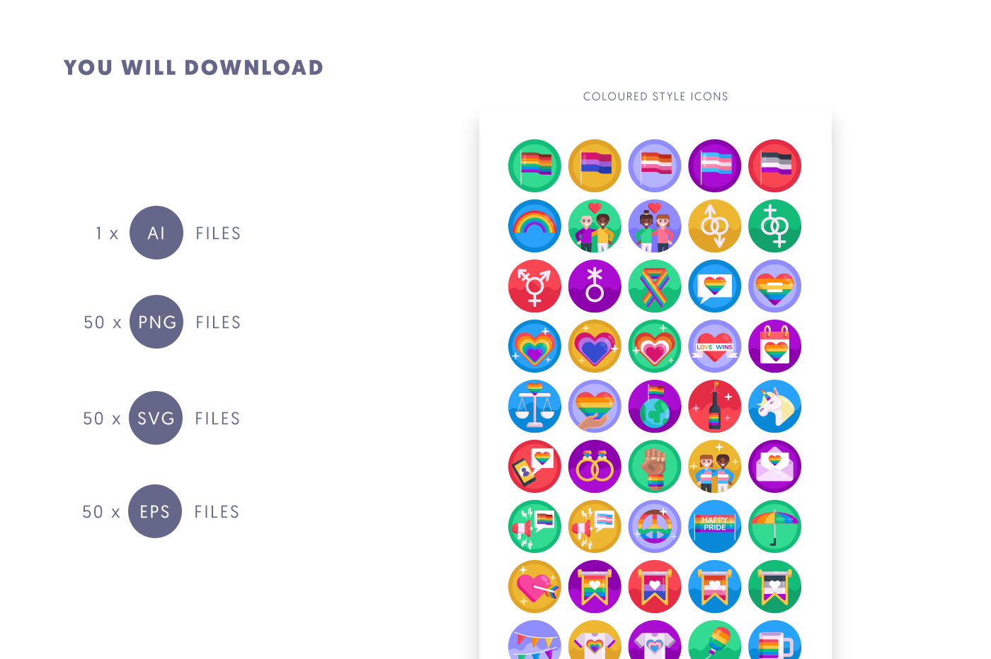 Compatible Pride LGBT Icons pack