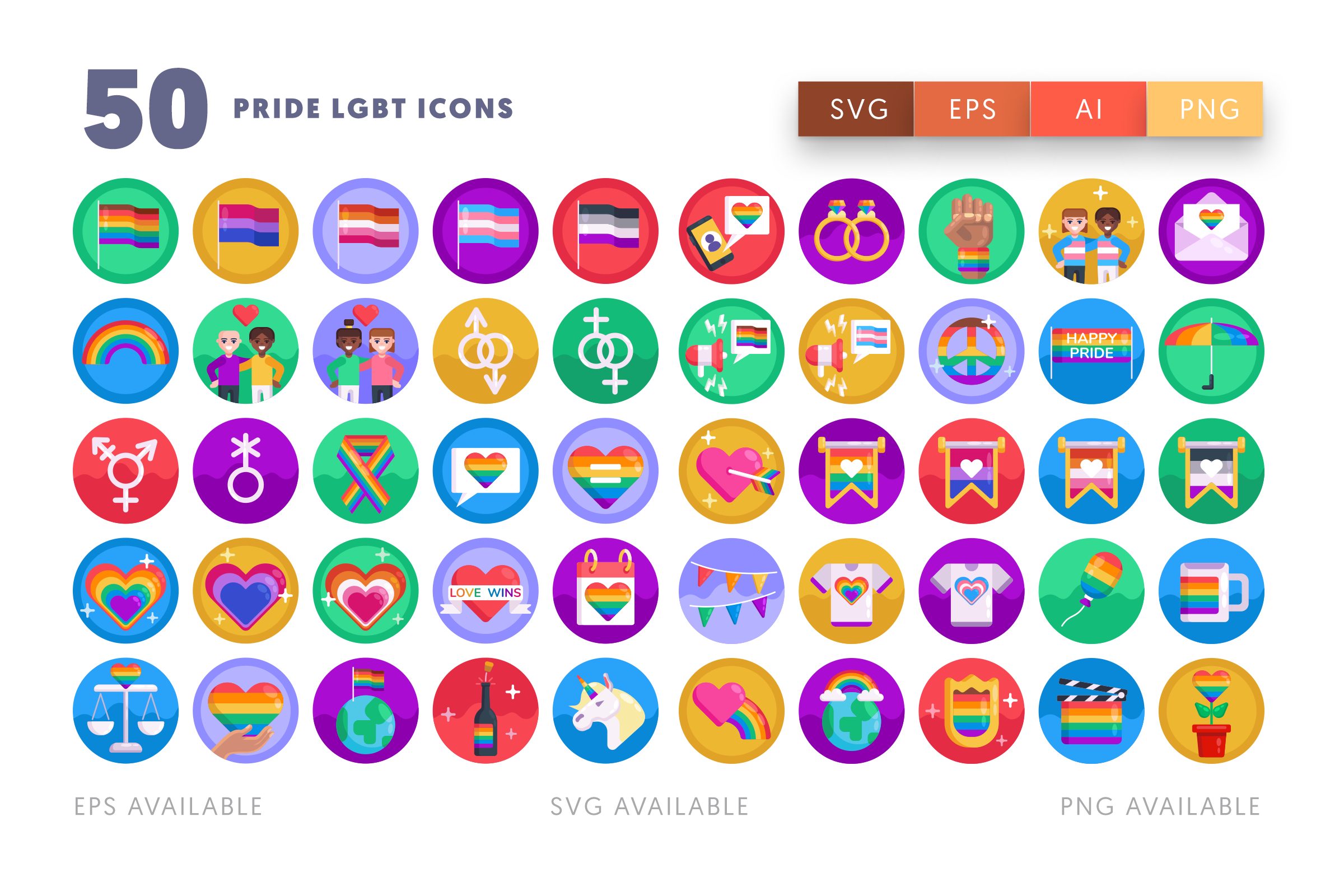 Pride LGBT icons png/svg/eps