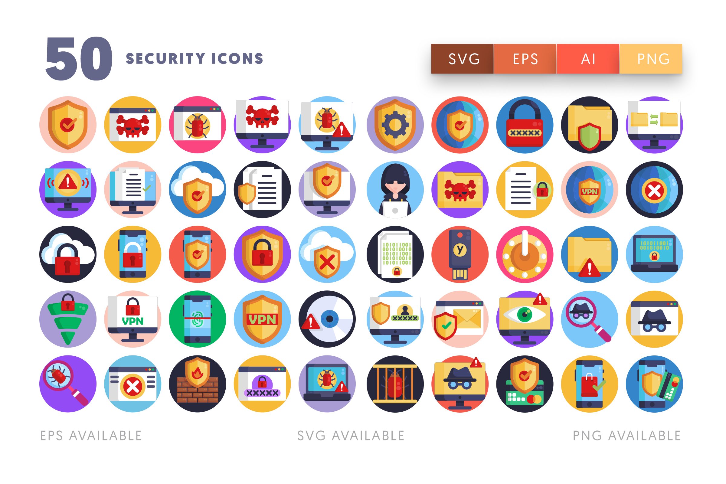 Security icons png/svg/eps