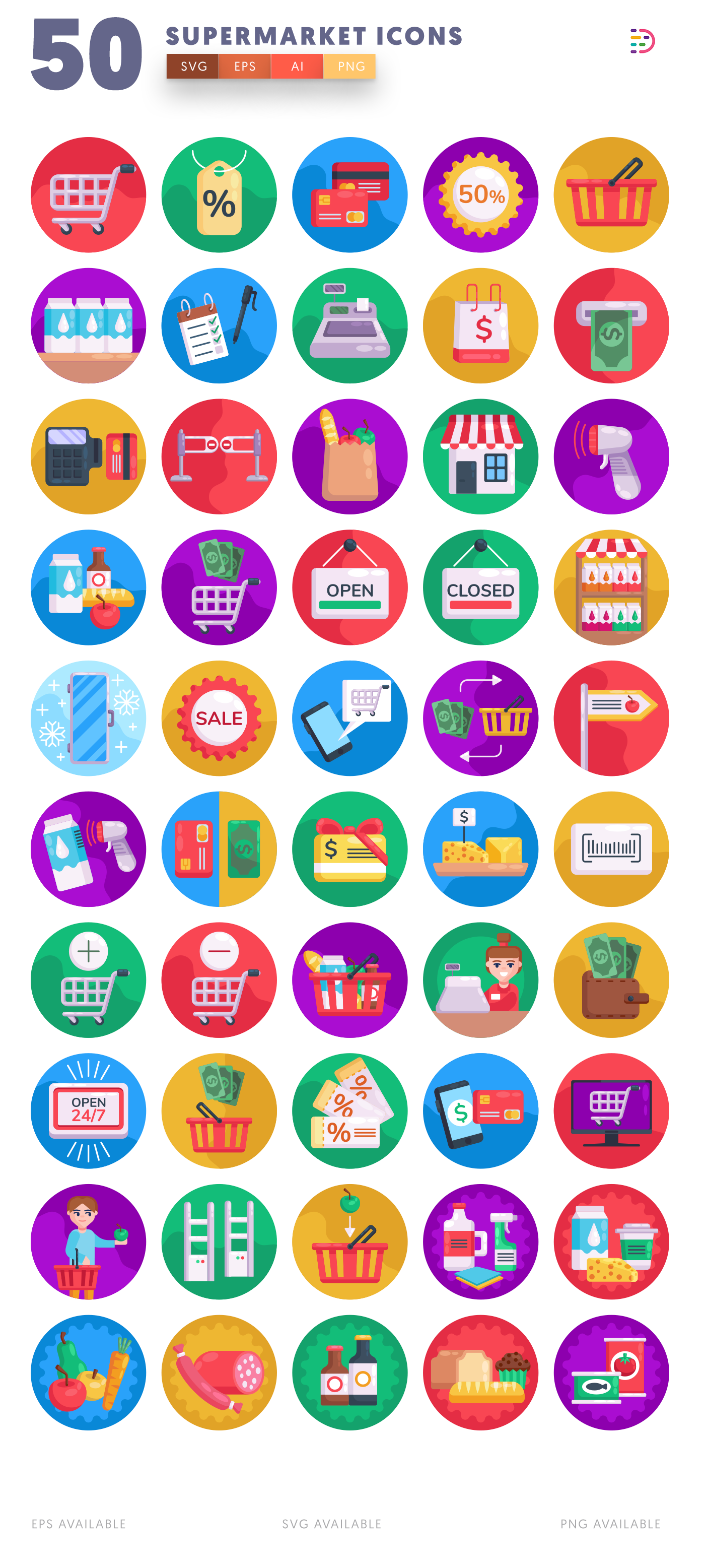 Supermarket icon pack