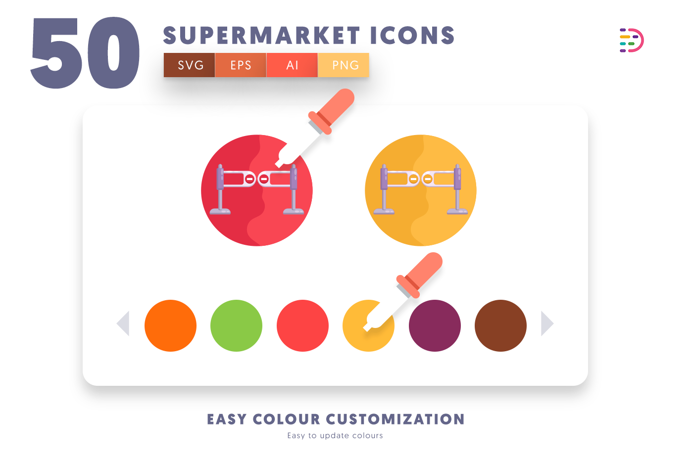 Customizable and vector Supermarket Icons