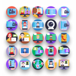 Video Conference Streaming Icons