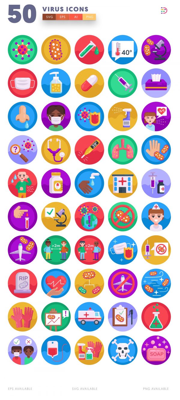 50 Virus Icons - Dighital Icons | Premium Icon Sets For All Your Designs!