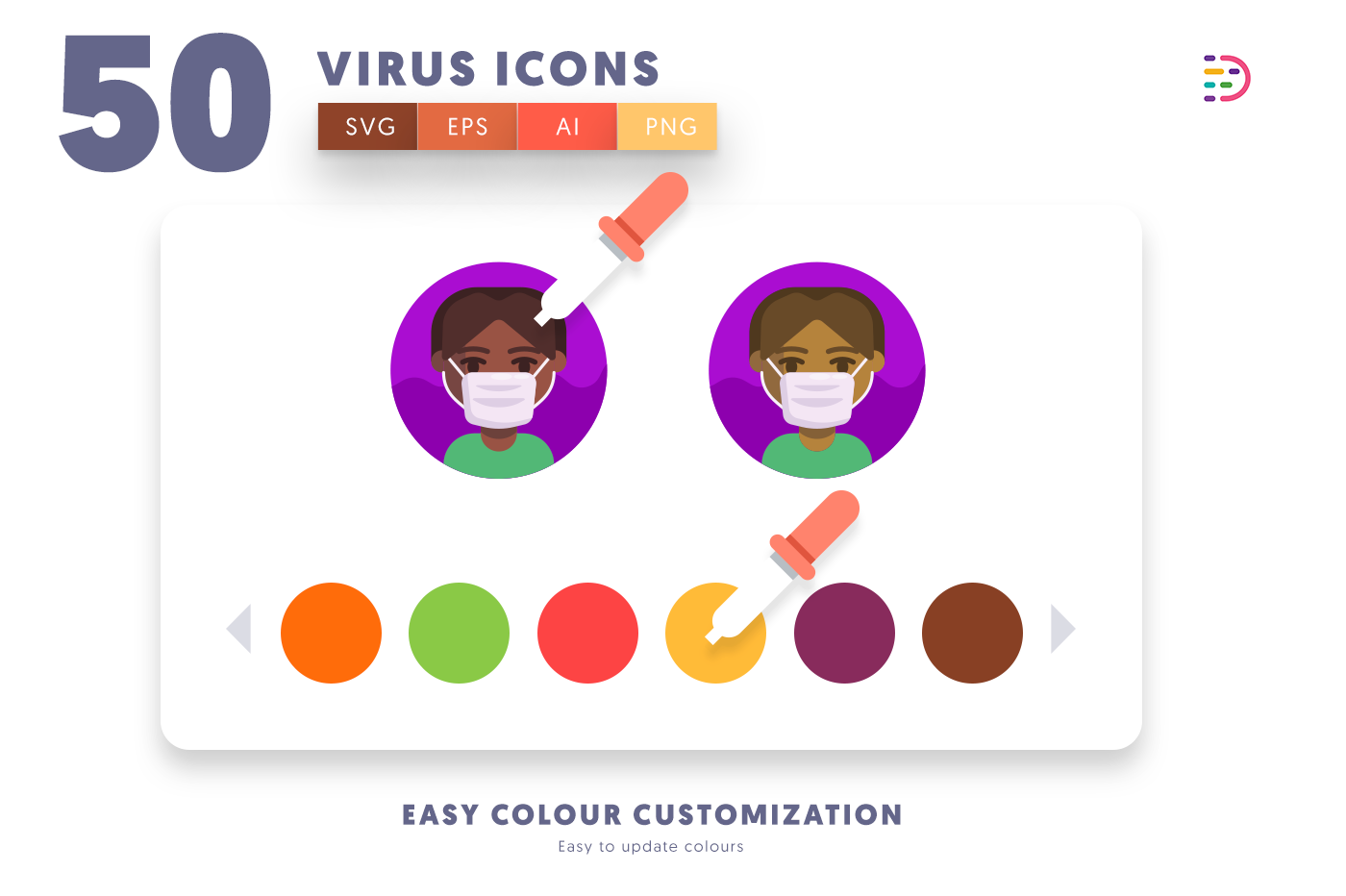 Customizable and vector Virus Icons