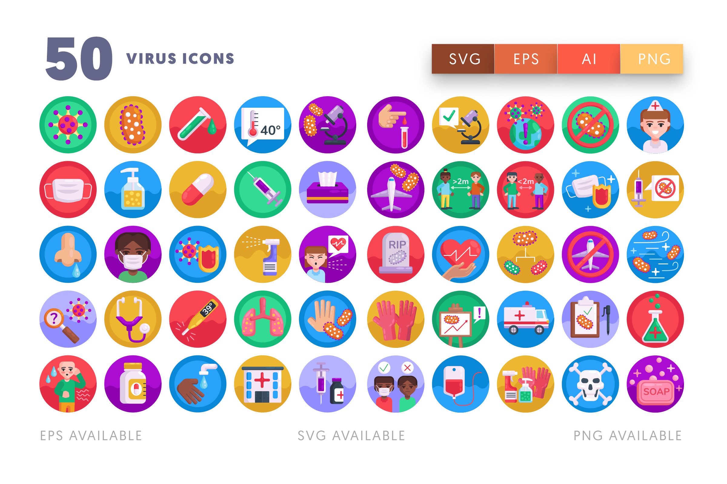 Virus icons png/svg/eps