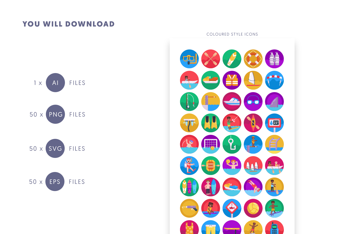 Compatible Water Sports Icons pack