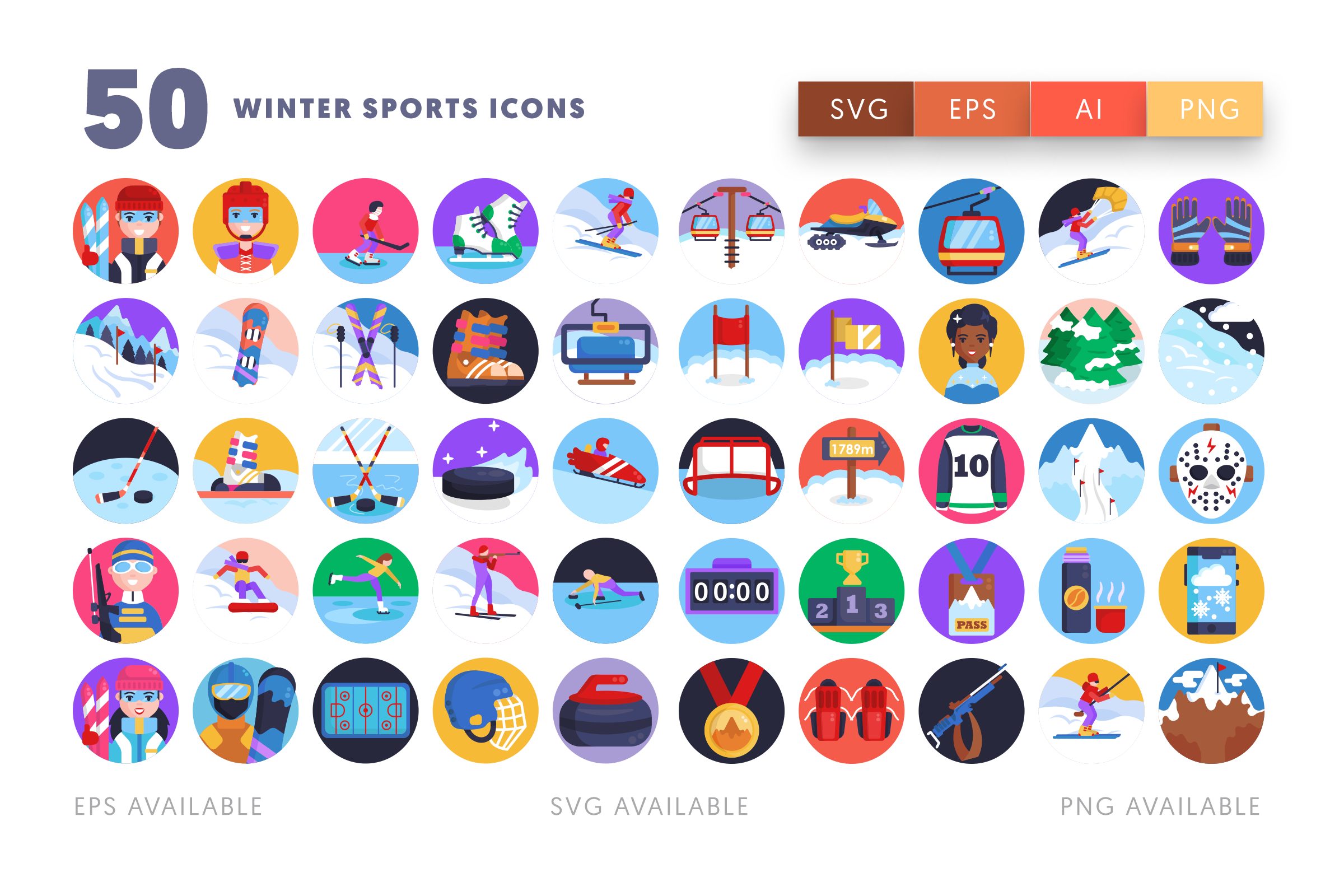 Winter Sports icons png/svg/eps