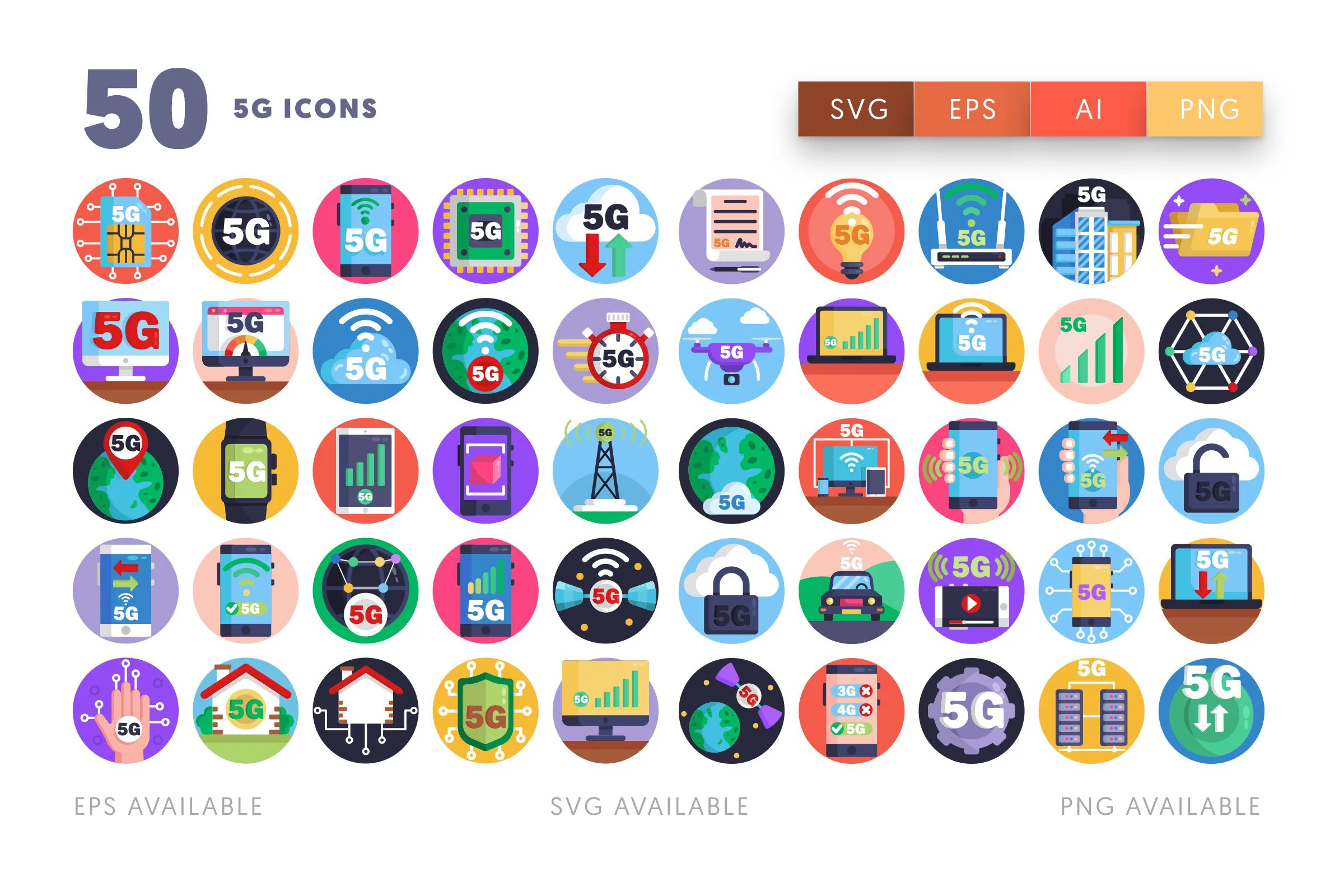 5G icons png/svg/eps