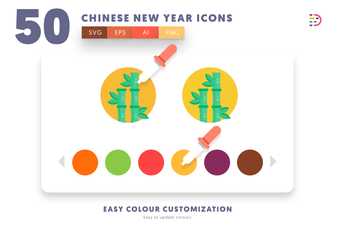 Customizable and vector Chinese New Year Icons