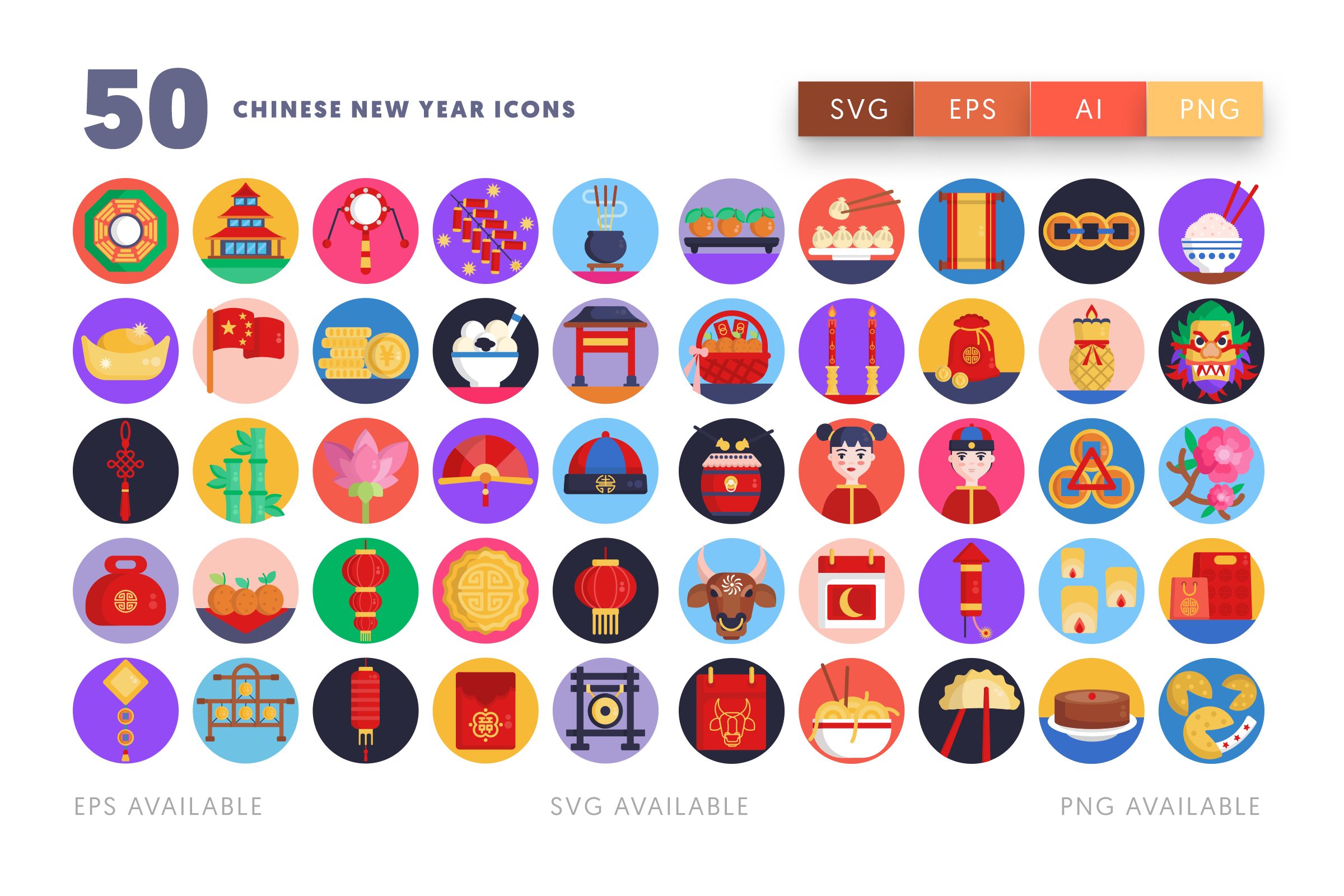 Chinese New Year icons png/svg/eps
