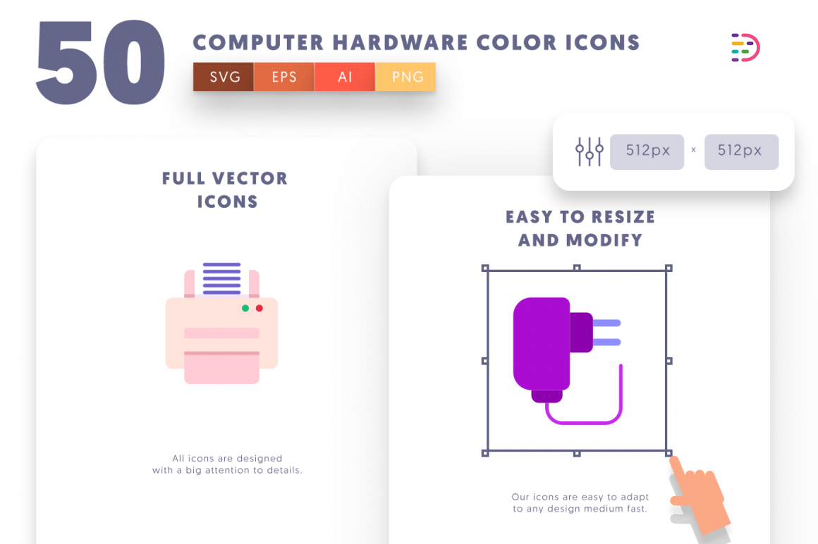 50 Computer Hardware Color Icons - Dighital Icons | Premium Icon Sets ...