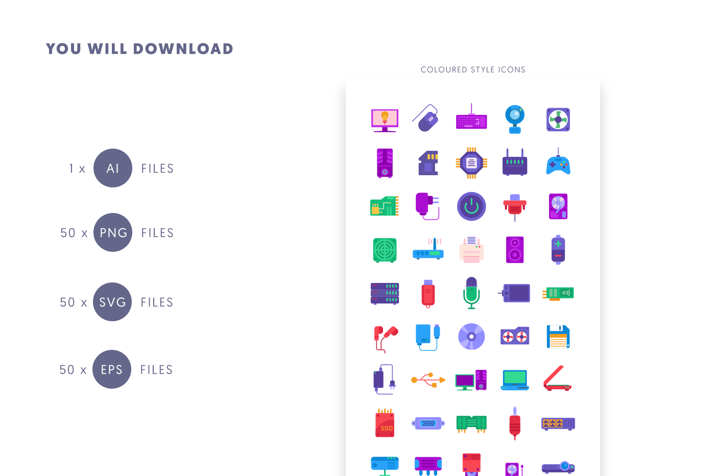 Computer Hardware Color Icons