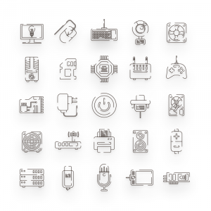 Computer Hardware Line Icons
