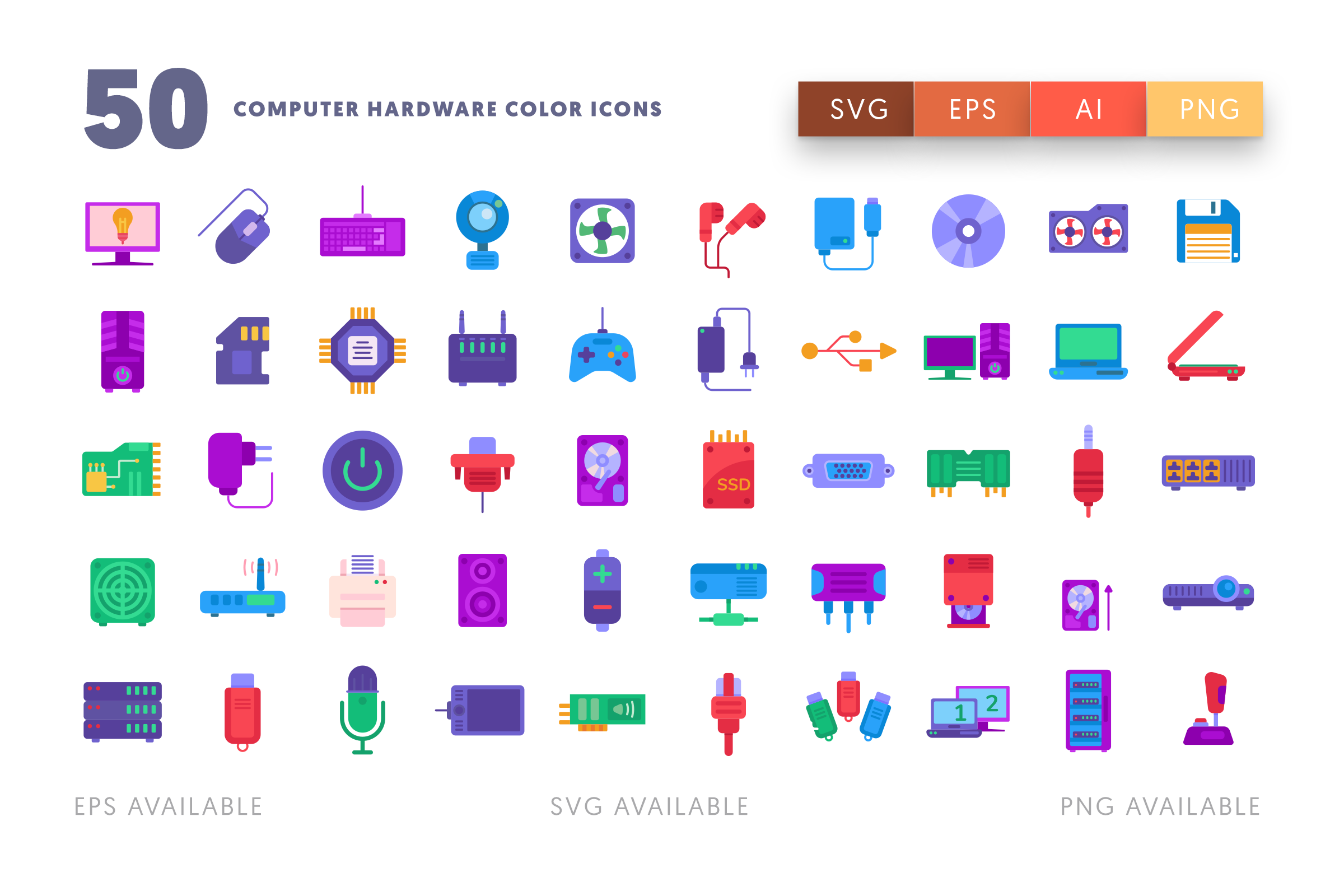 Computer Hardware Color icons png/svg/eps