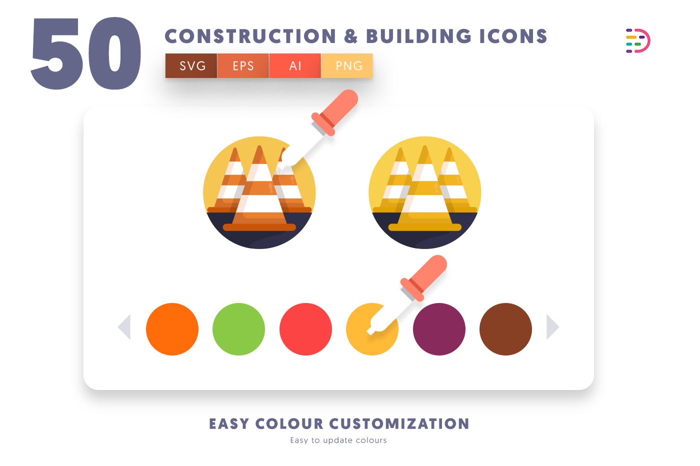 Customizable and vector Construction and Building Icons