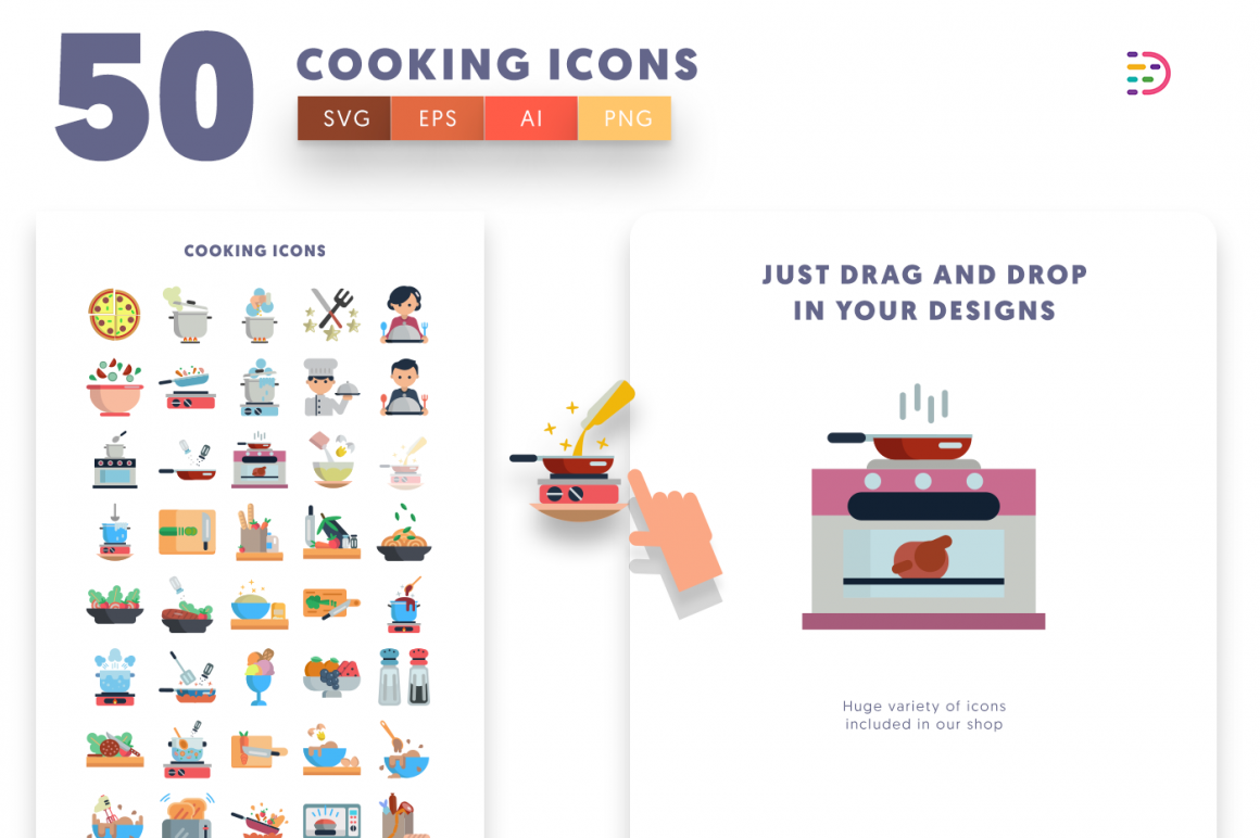50 Cooking Icons - Dighital Icons | Premium Icon Sets For All Your Designs!