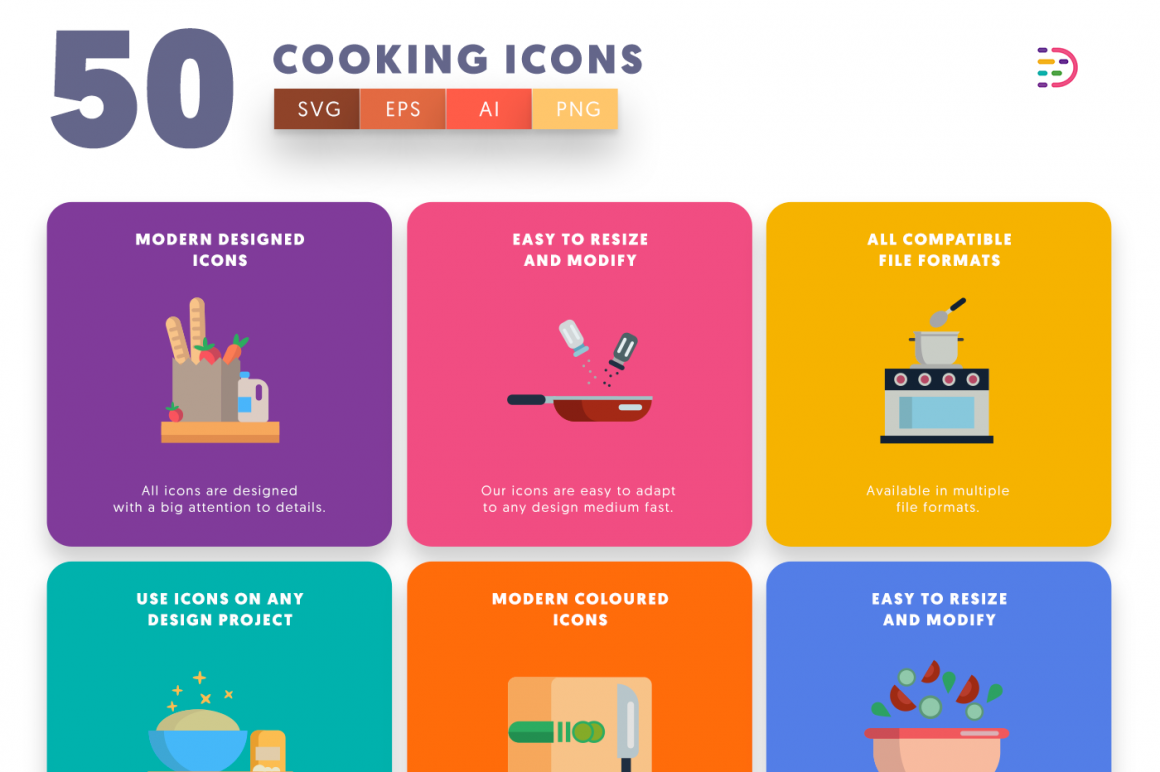 food cooking vector icons