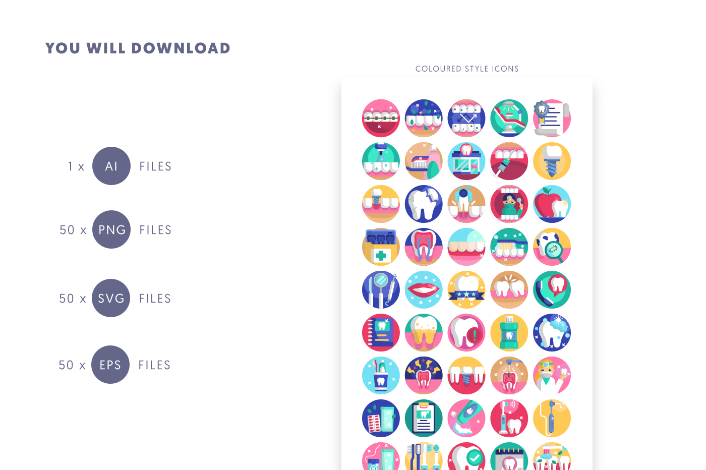 Compatible Dental Care Icons pack