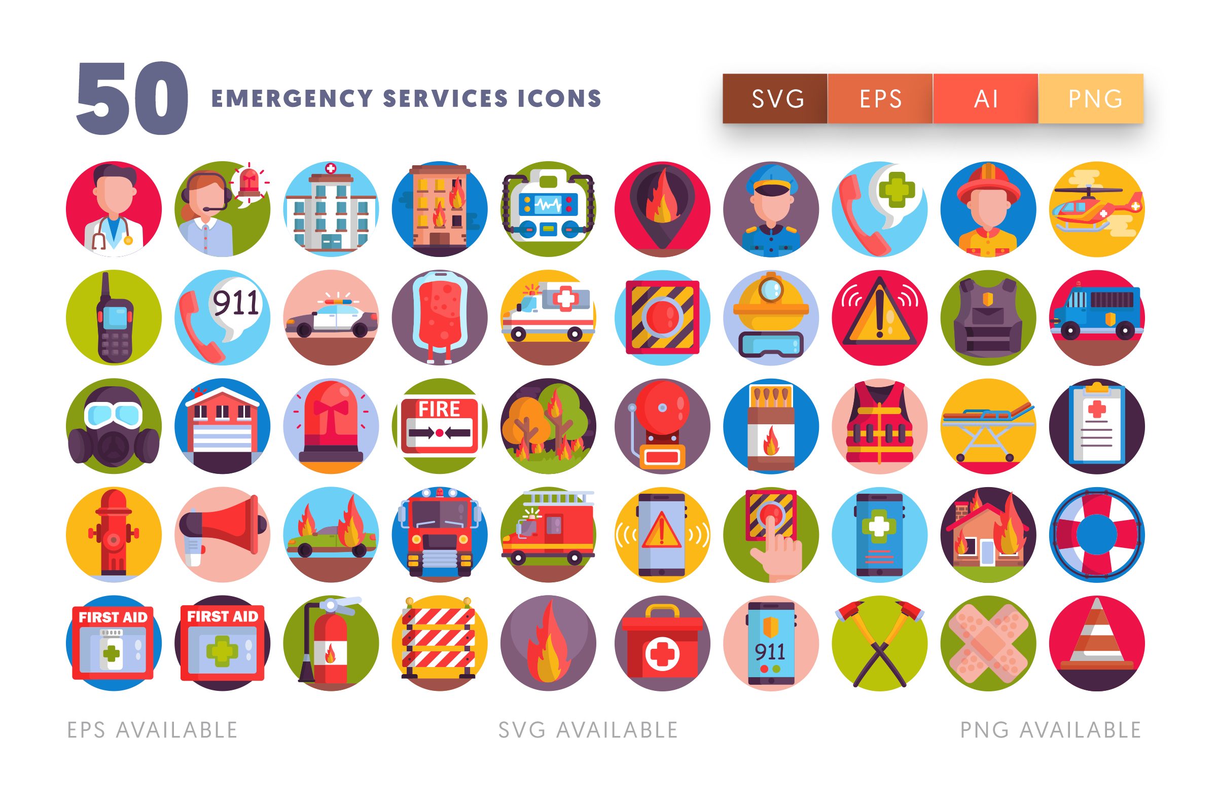 Emergency Service icons png/svg/eps