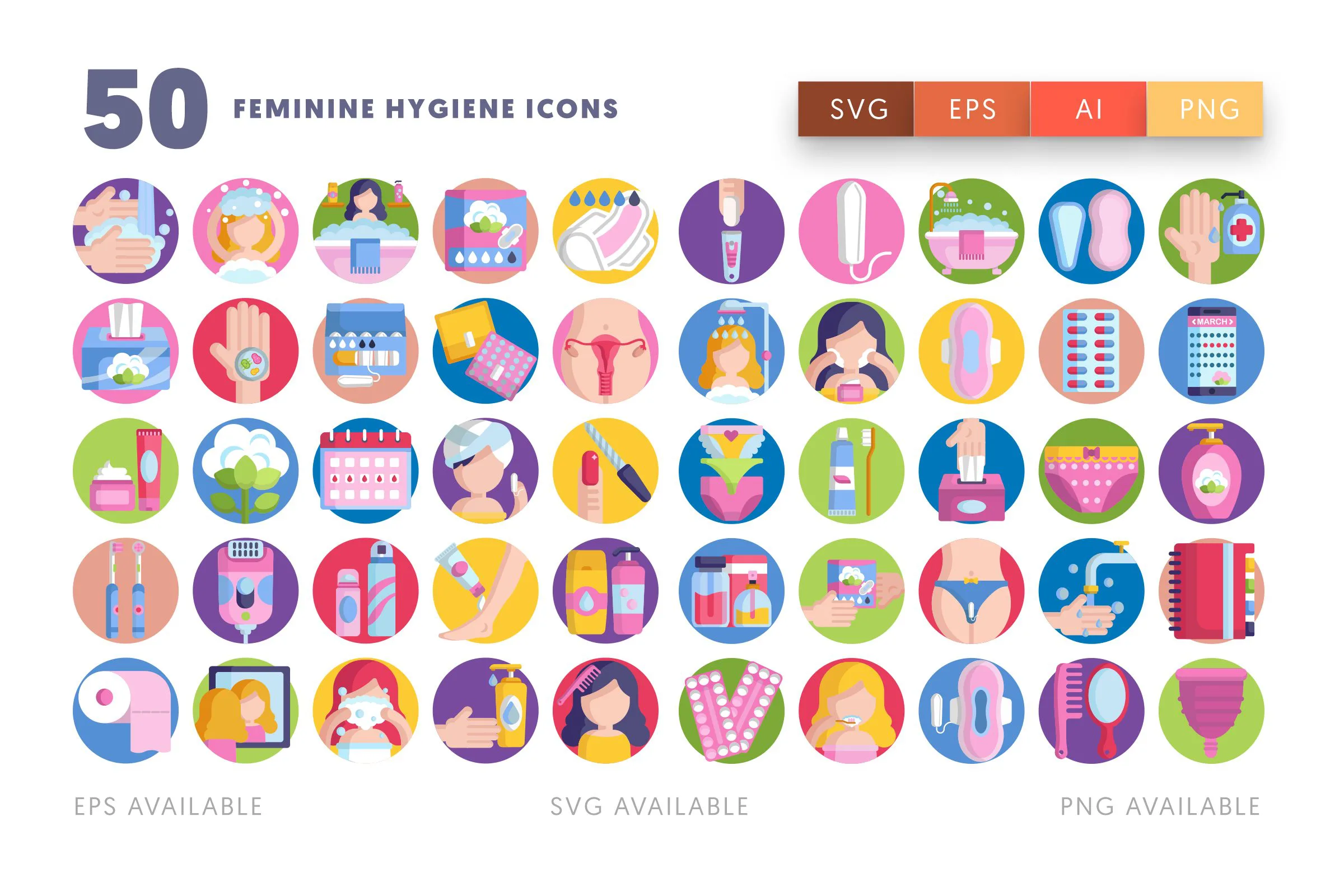 Feminine Hygiene icons png/svg/eps