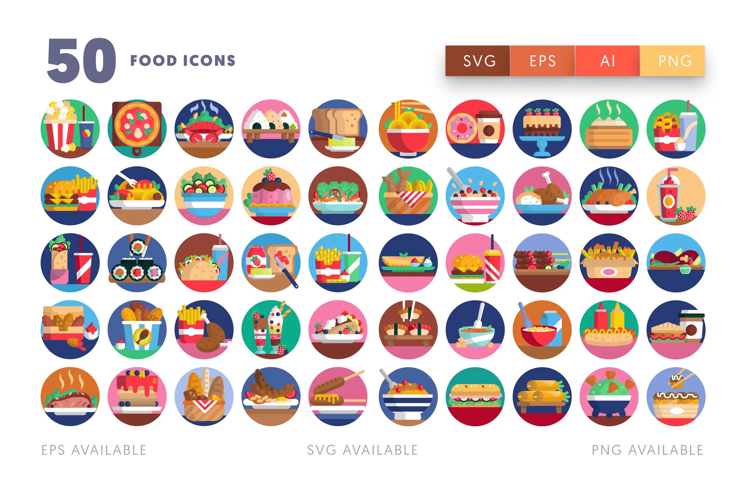 Food icons png/svg/eps