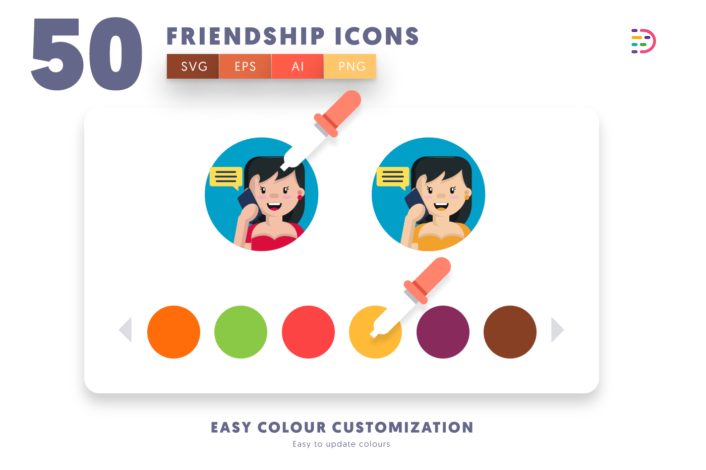 Customizable and vector Friendship Icons