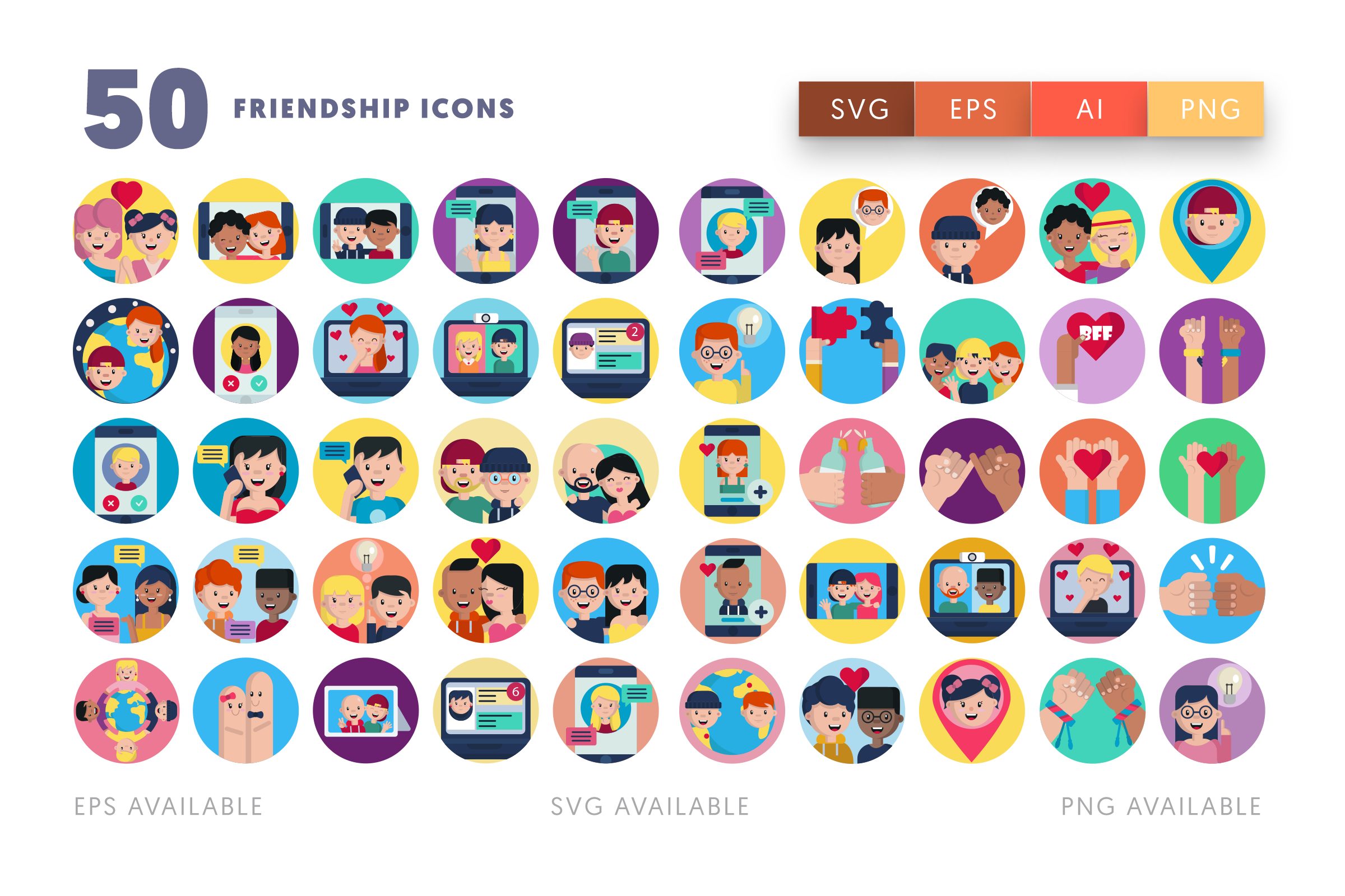 Friendship icons png/svg/eps