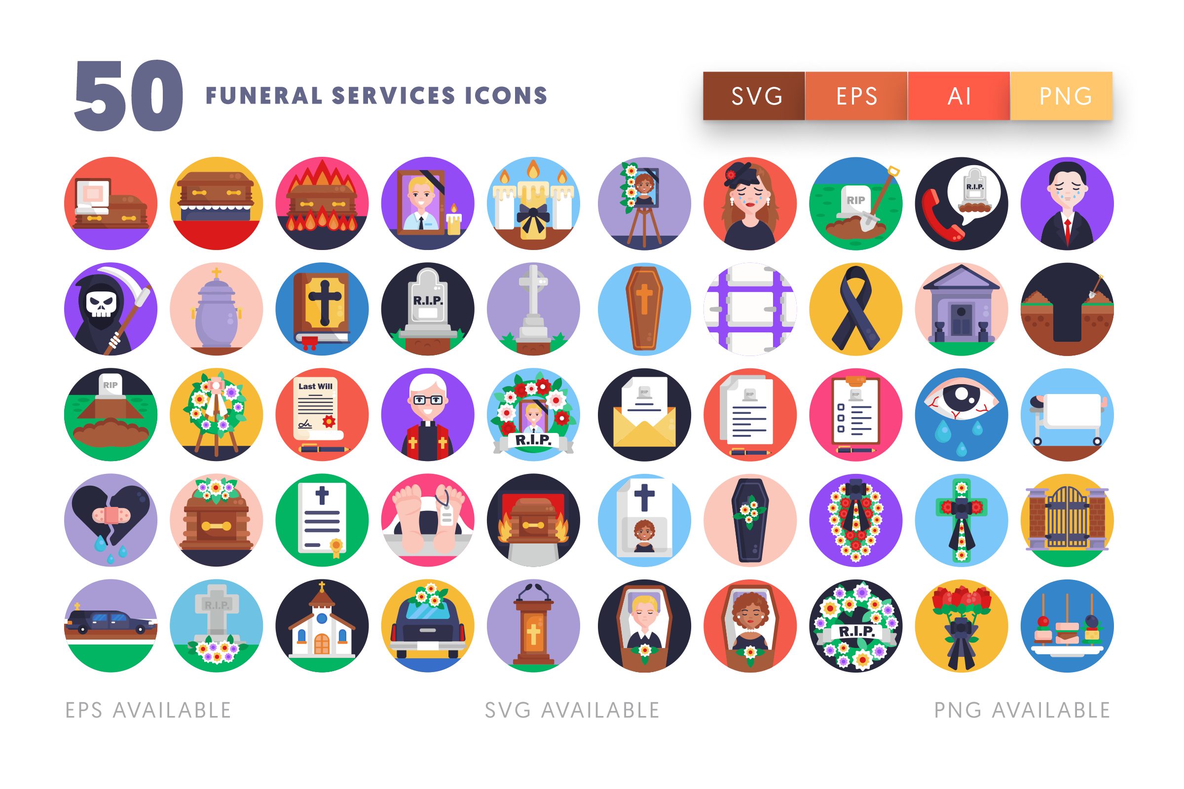 Funeral Services icons png/svg/eps