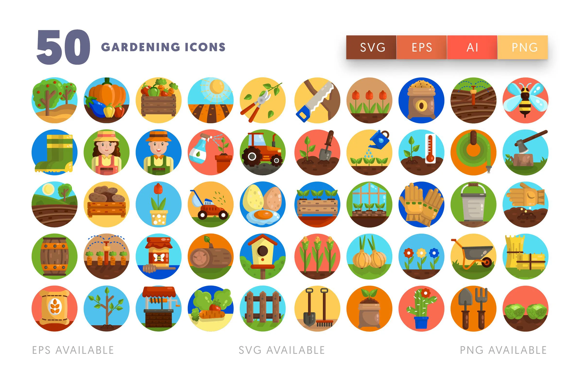 Gardening icons png/svg/eps