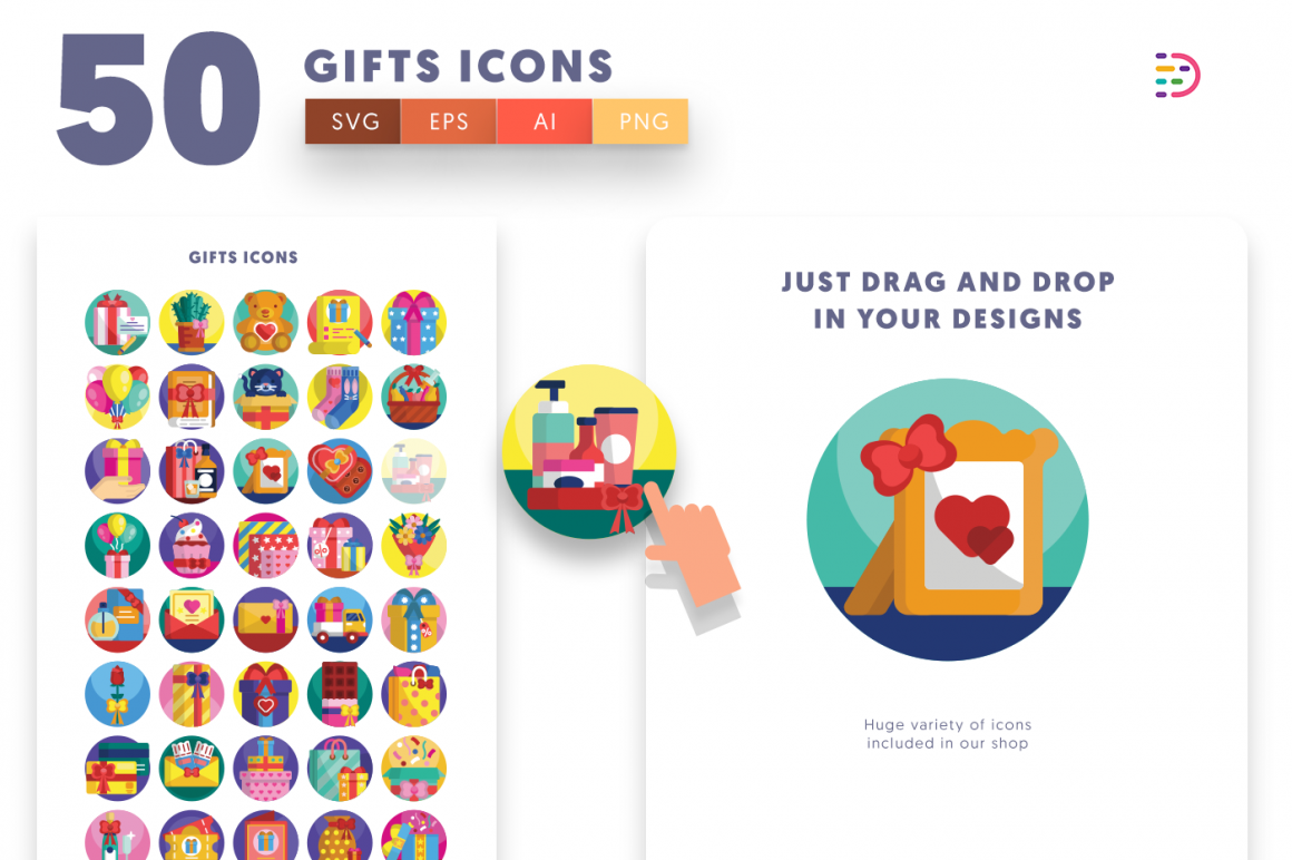 50 Gifts Icons - Dighital Icons | Premium Icon Sets For All Your Designs!