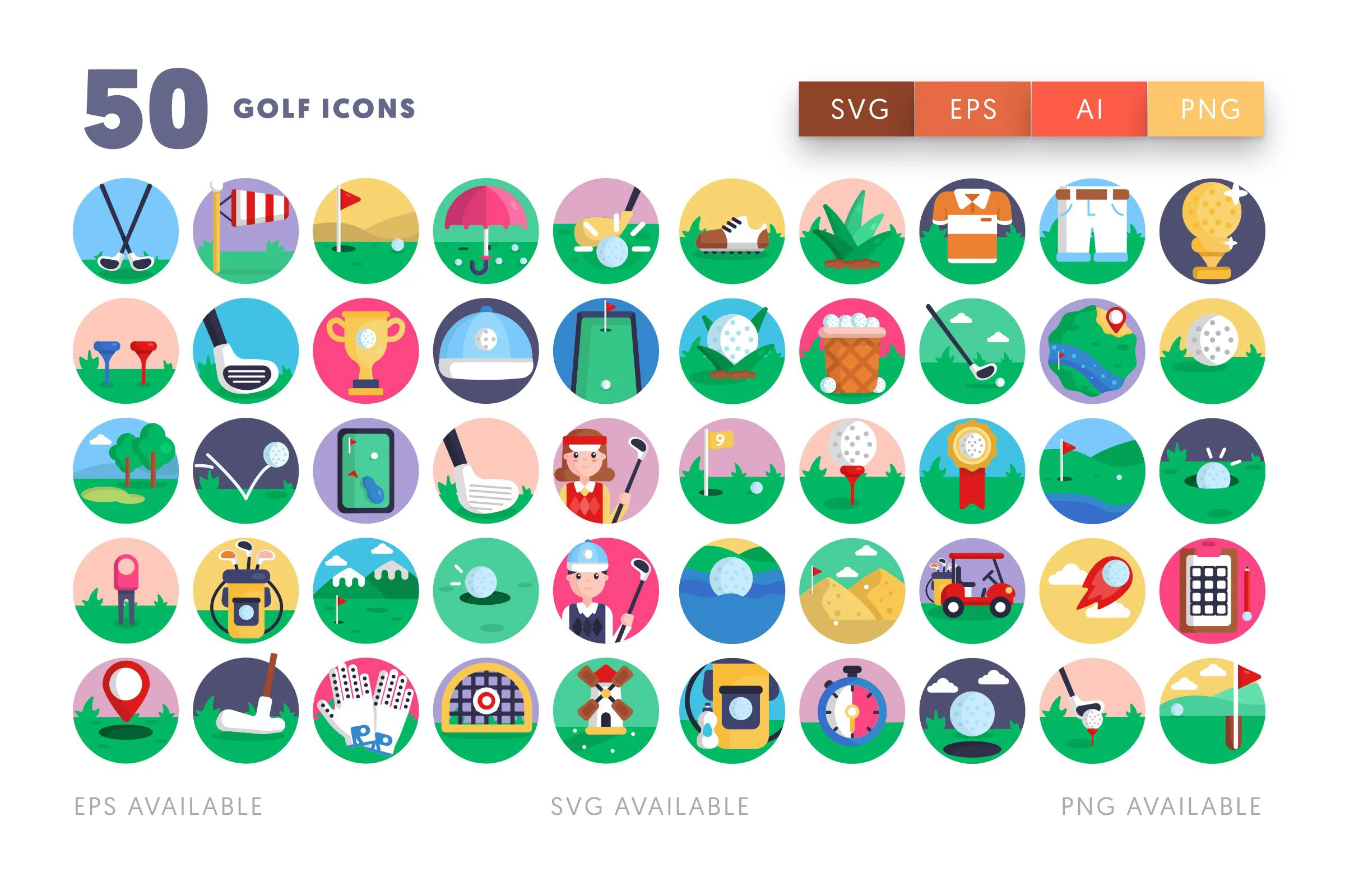Golf icons png/svg/eps