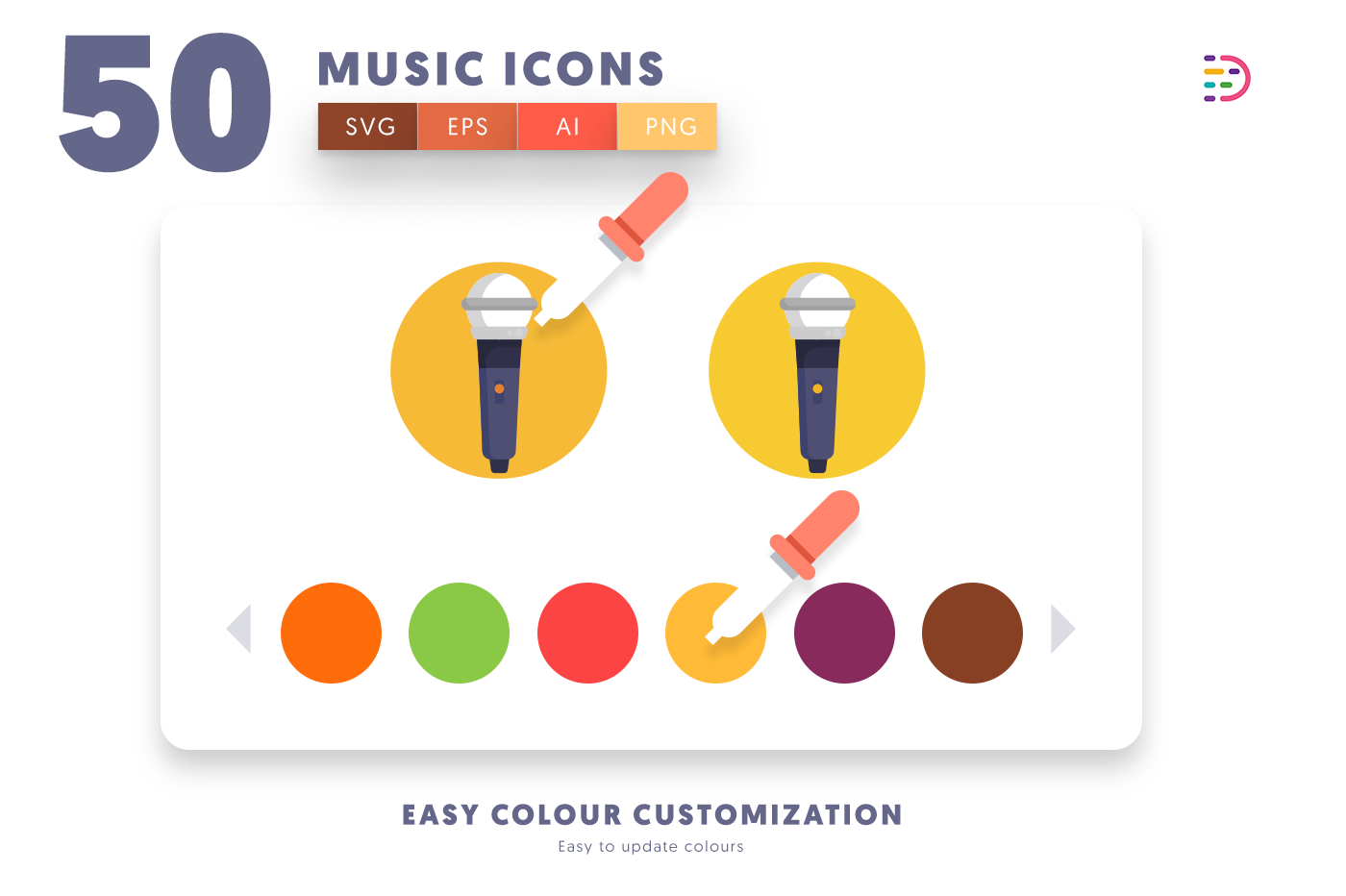 Customizable and vector Music Icons