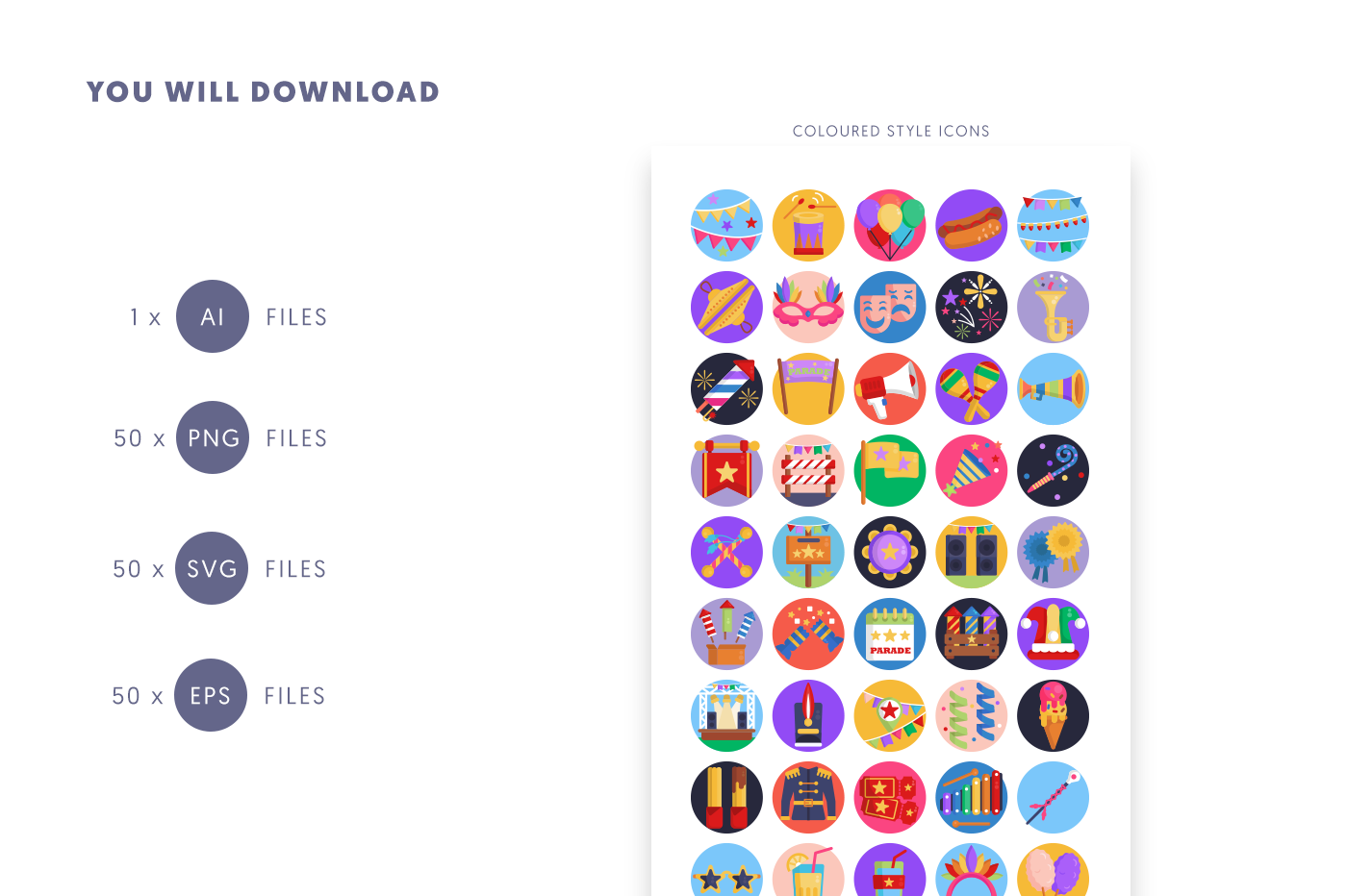 Compatible Parade Celebration Icons pack