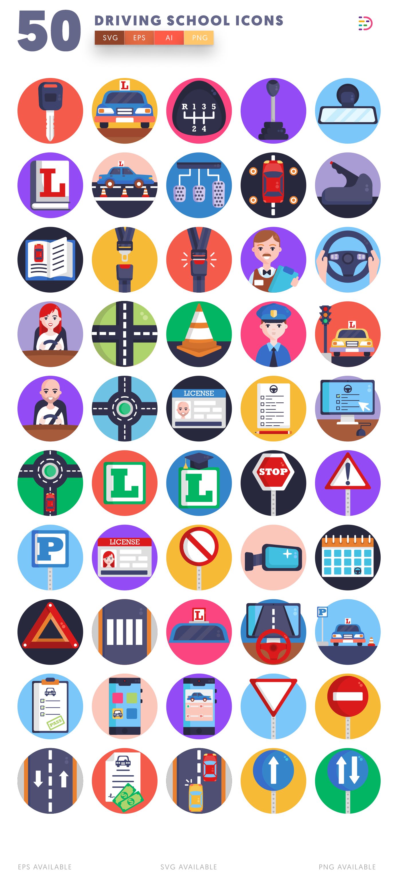 Driving School icon pack