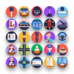 Driving School Icons
