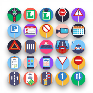 Driving School Icons Cover