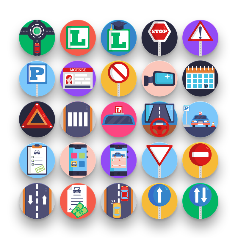 Driving School Icons