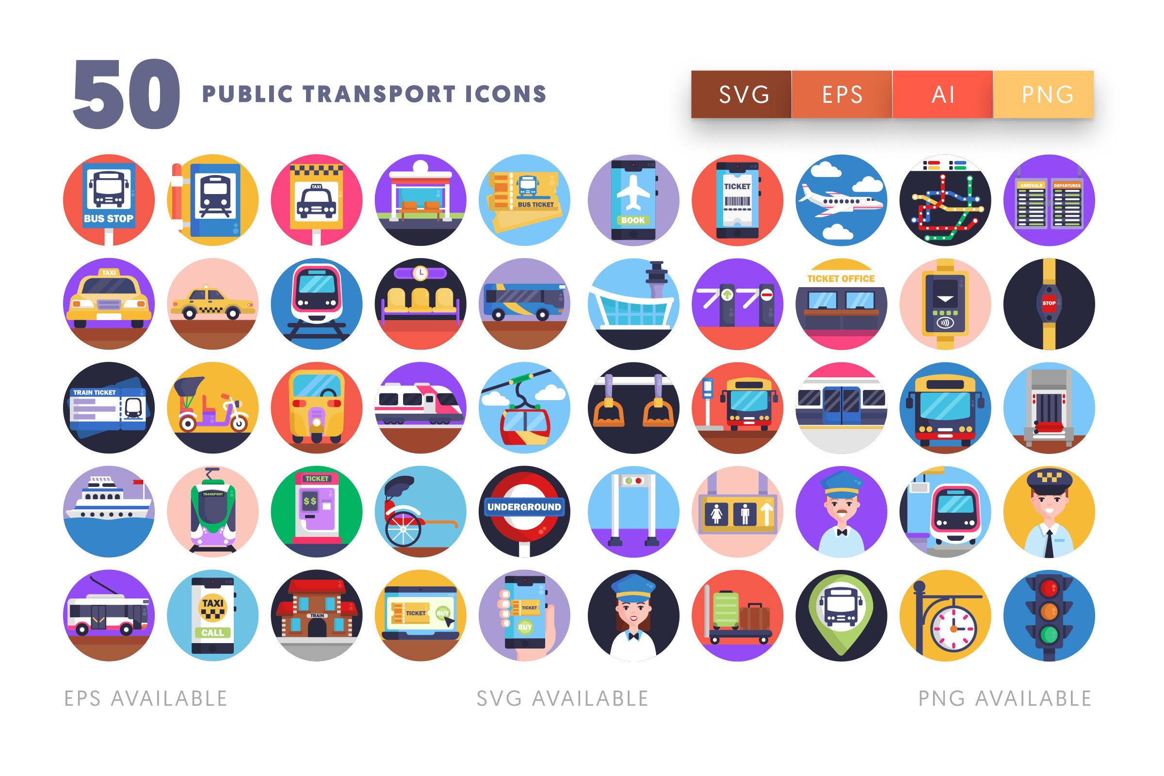 Public Transport icons png/svg/eps