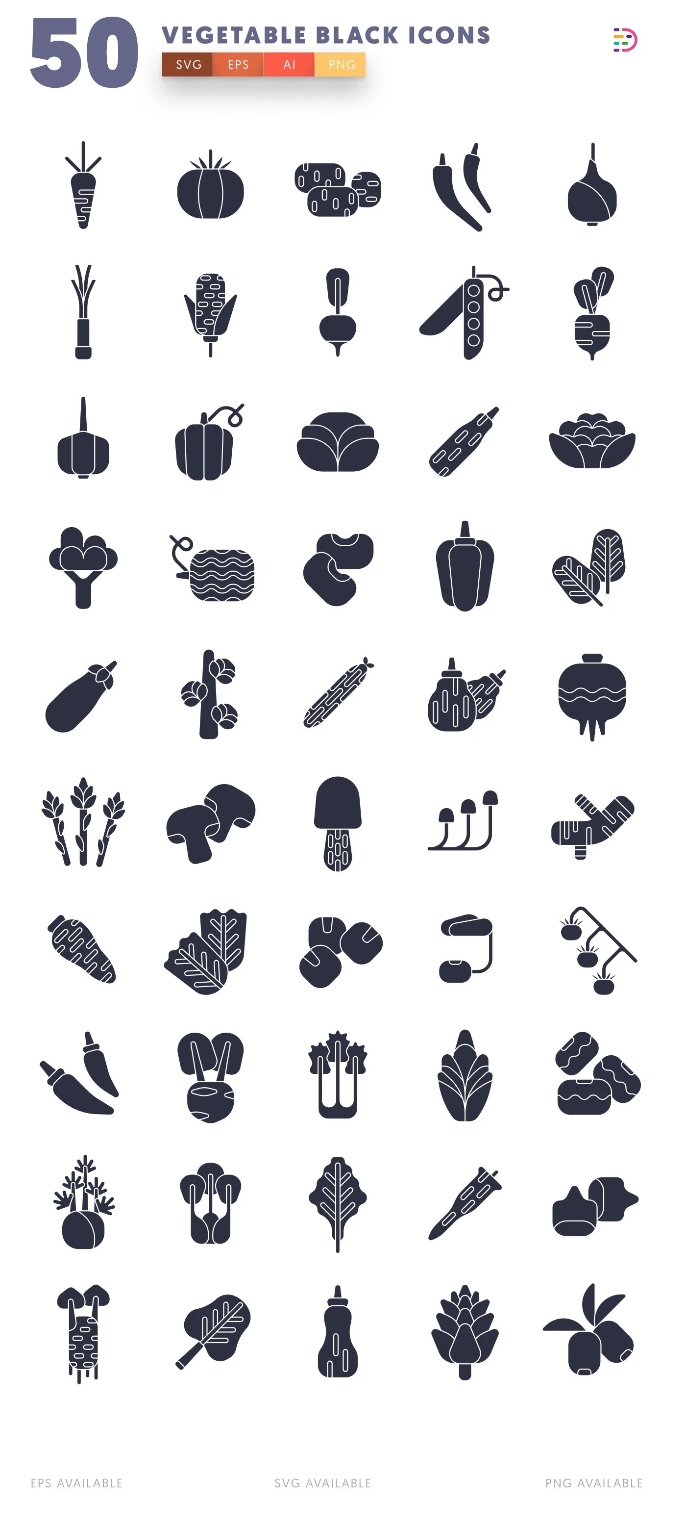 Vegetable Black icon pack
