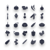 Vegetable Black Icons