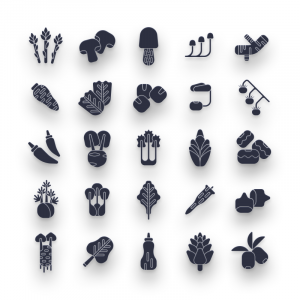 Vegetable Black Icons Cover
