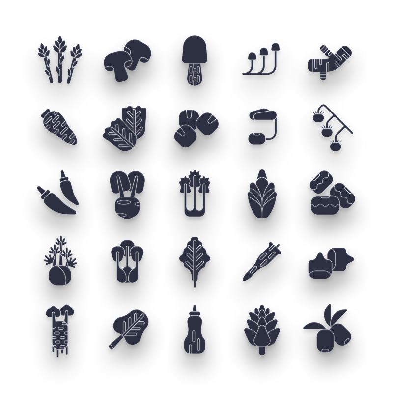 Vegetable Black Icons