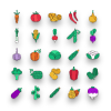 Vegetable Coloured Line Icons