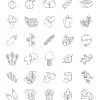 Vegetable Lines Icons Cover